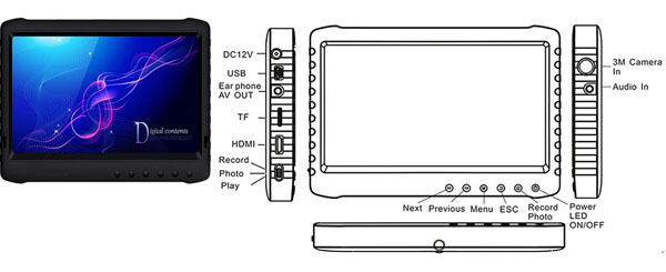 TVS-360WP 7 Inch Monitor